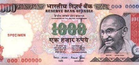 1000 Rupee Note